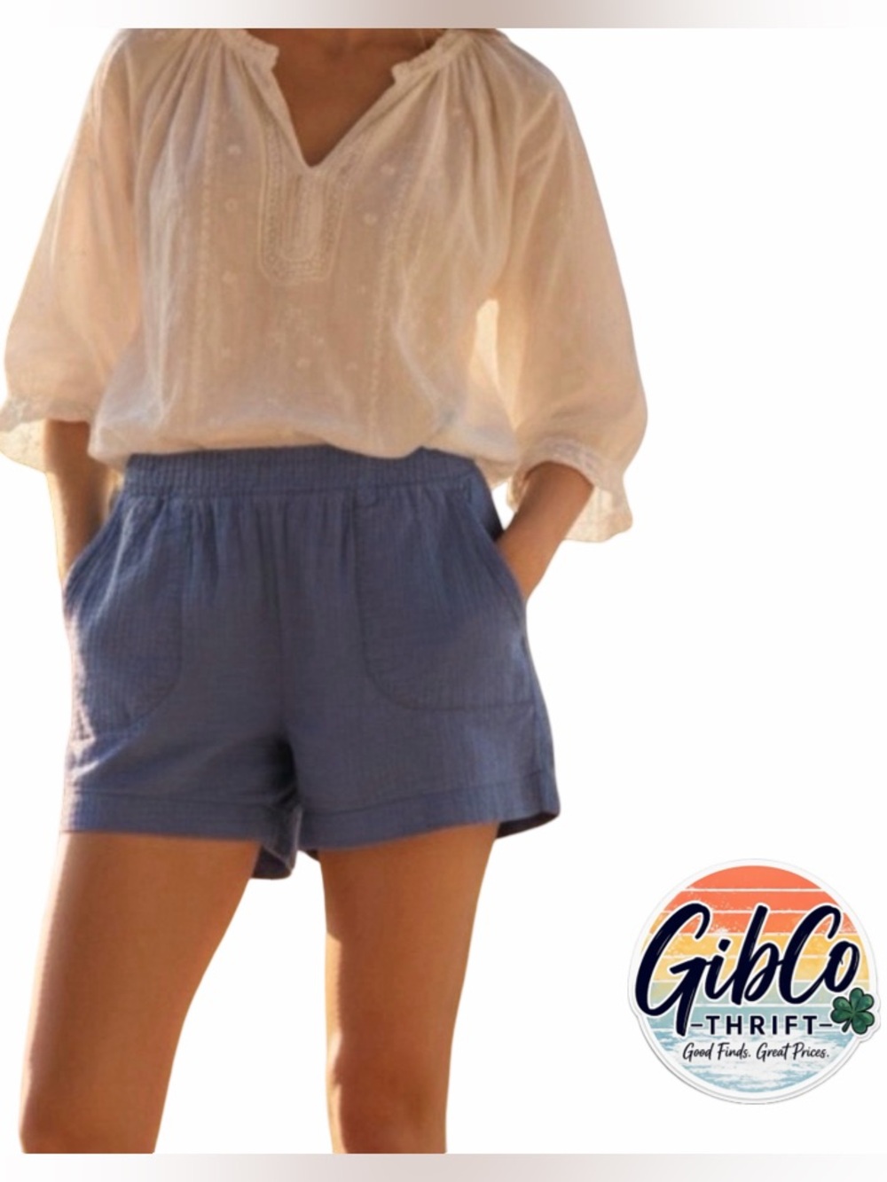 Royalty For Me | Size XL | Cotton Crinkle Texture with Pockets Shorts | Gray